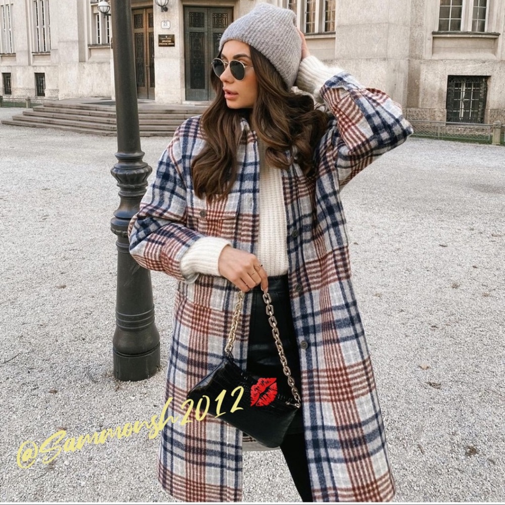 🌟BLOGGERS FAV🌟 ZARA LONG PLAID OVERSHIRT